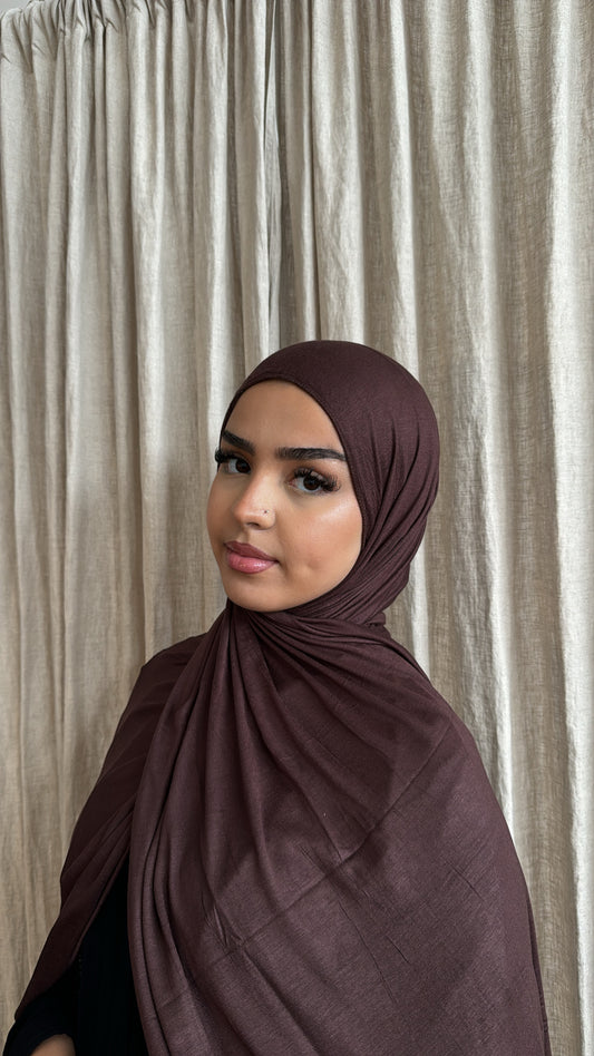 Chocolate Brown Jersey Hijab